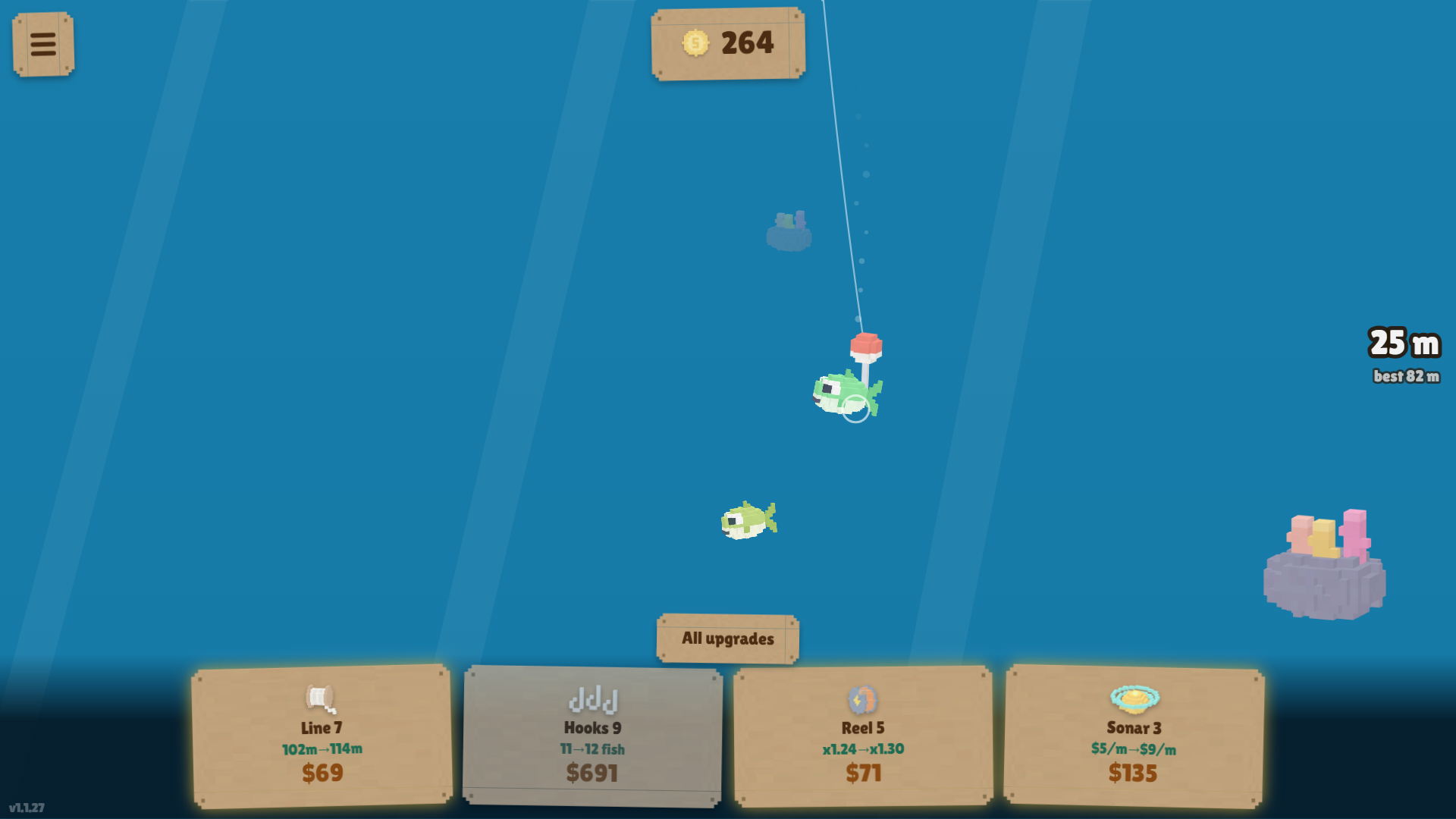 A fish takes the hook